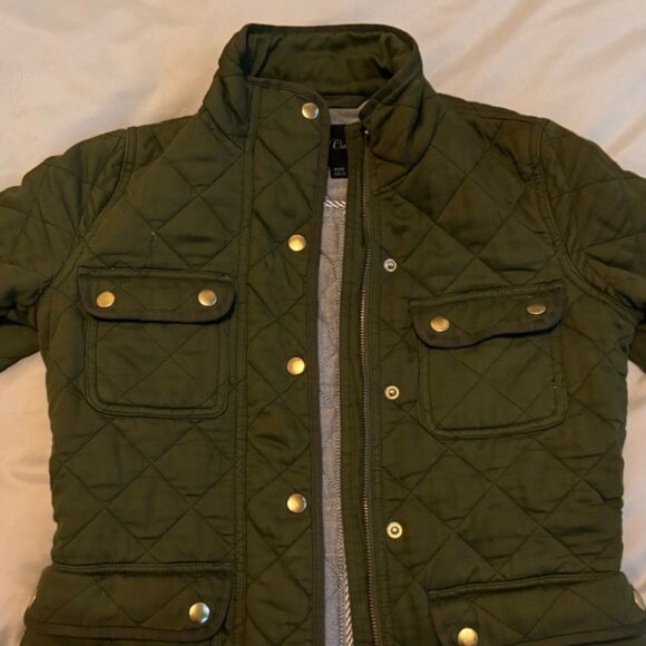 Green J Crew Quilted Military Jacket - Picture 3 of 4